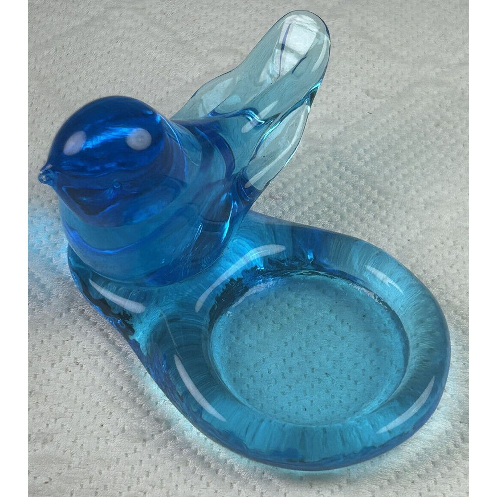 Vintage Bluebird of Happiness, signed by‎ Leo Ward with Candle Holder 1987
